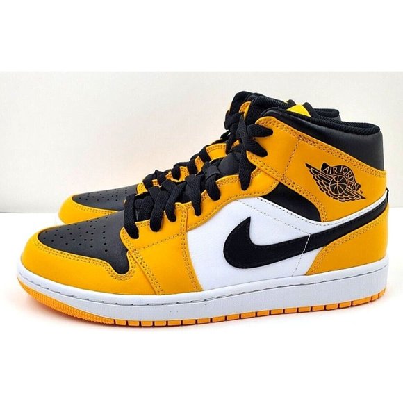 Nike Air Jordan 1 Mid Taxi Black Yellow 554724-701 Men\'s main image 10
